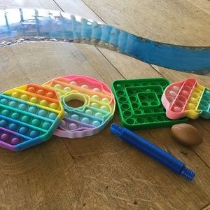 pack whale pop it square pop it rainbow pop it and donut pop it 1tube 1 foam bal